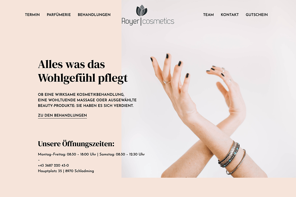Royer Cosmetics Website Preview
